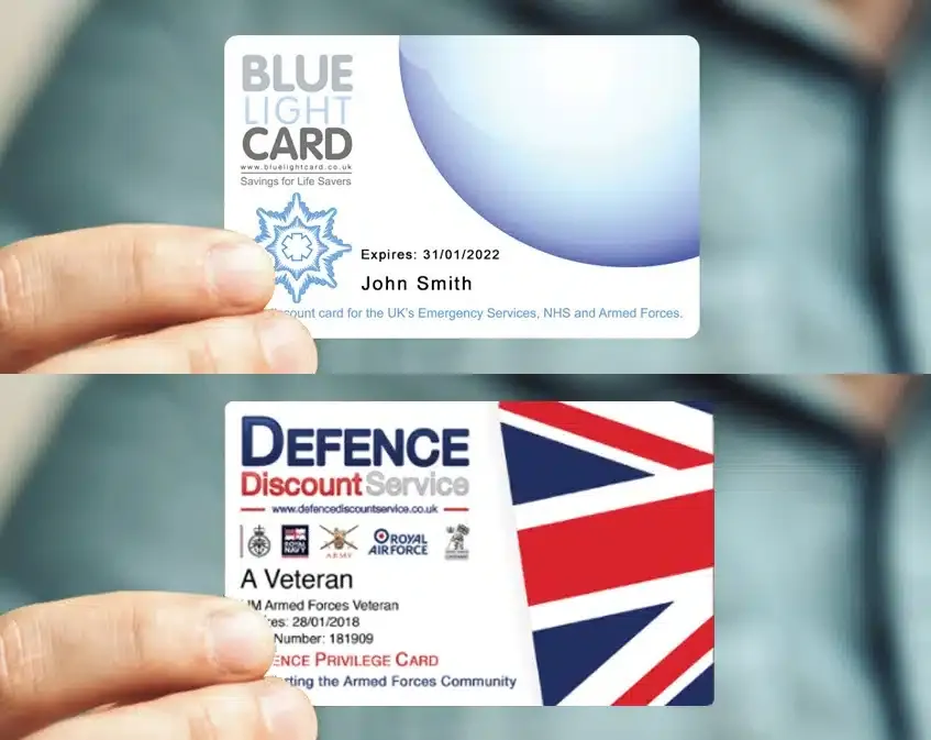 Blue Light Card and Defence Discount Service logos